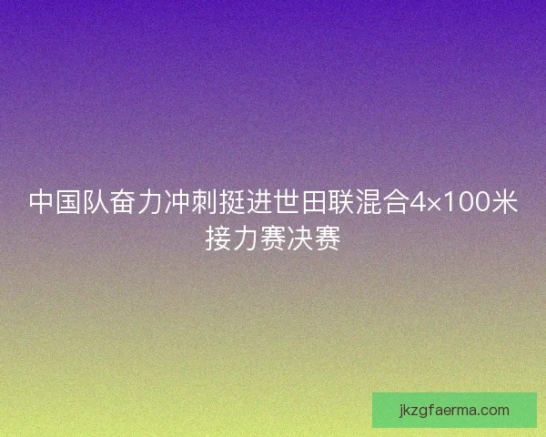 中国队奋力冲刺挺进世田联混合4×100米接力赛决赛