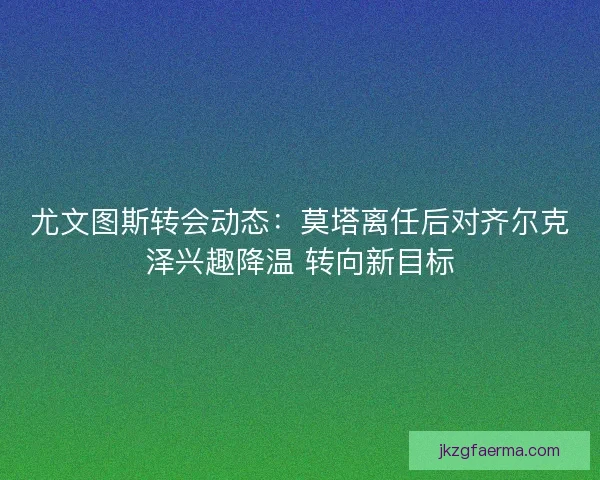 尤文图斯转会动态：莫塔离任后对齐尔克泽兴趣降温 转向新目标