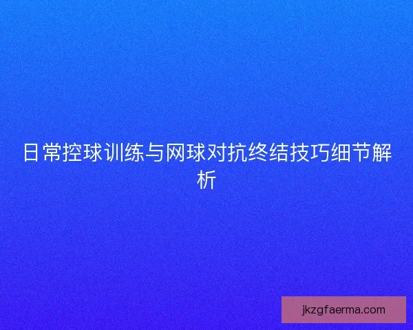 日常控球训练与网球对抗终结技巧细节解析